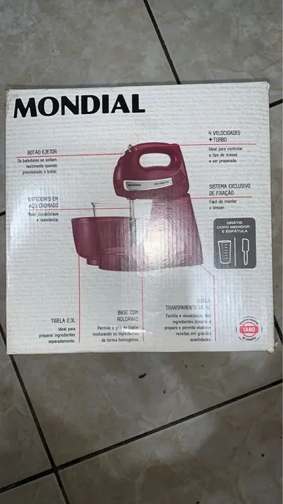 Batedeira Mondial Bella Massa Inox Marsala 500W - Foto 2