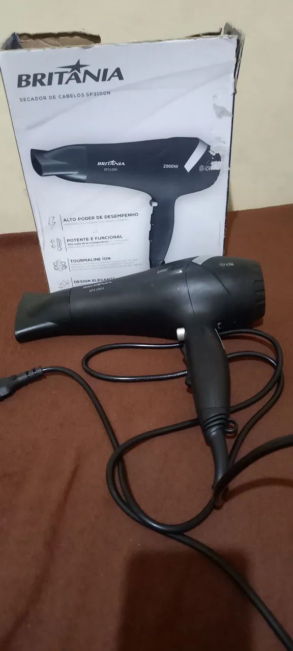 Secador de cabelo profissional 3 temperaturas 