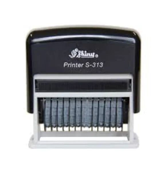 Carimbo Numerador 13 Digitos 4mm Auto-entintado Shiny S313 Tinta Preto Exterior Preto