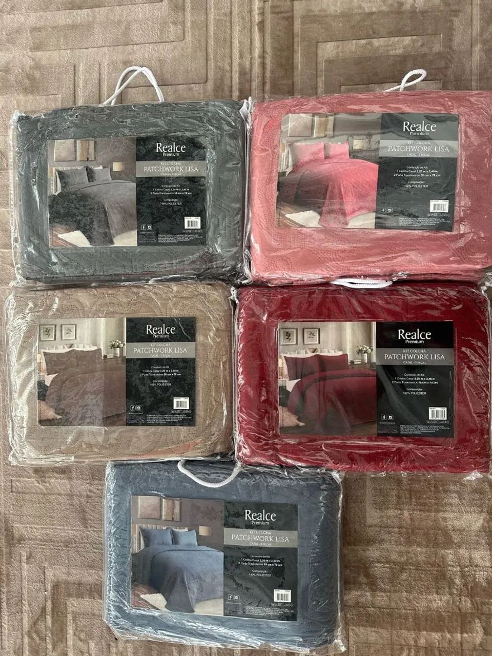 Kit Colcha Patchwork Lisa - Várias Cores - Foto 3