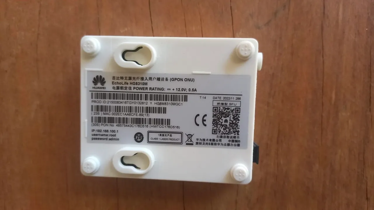 Roteador GPON Huawei EchoLife HG8310M