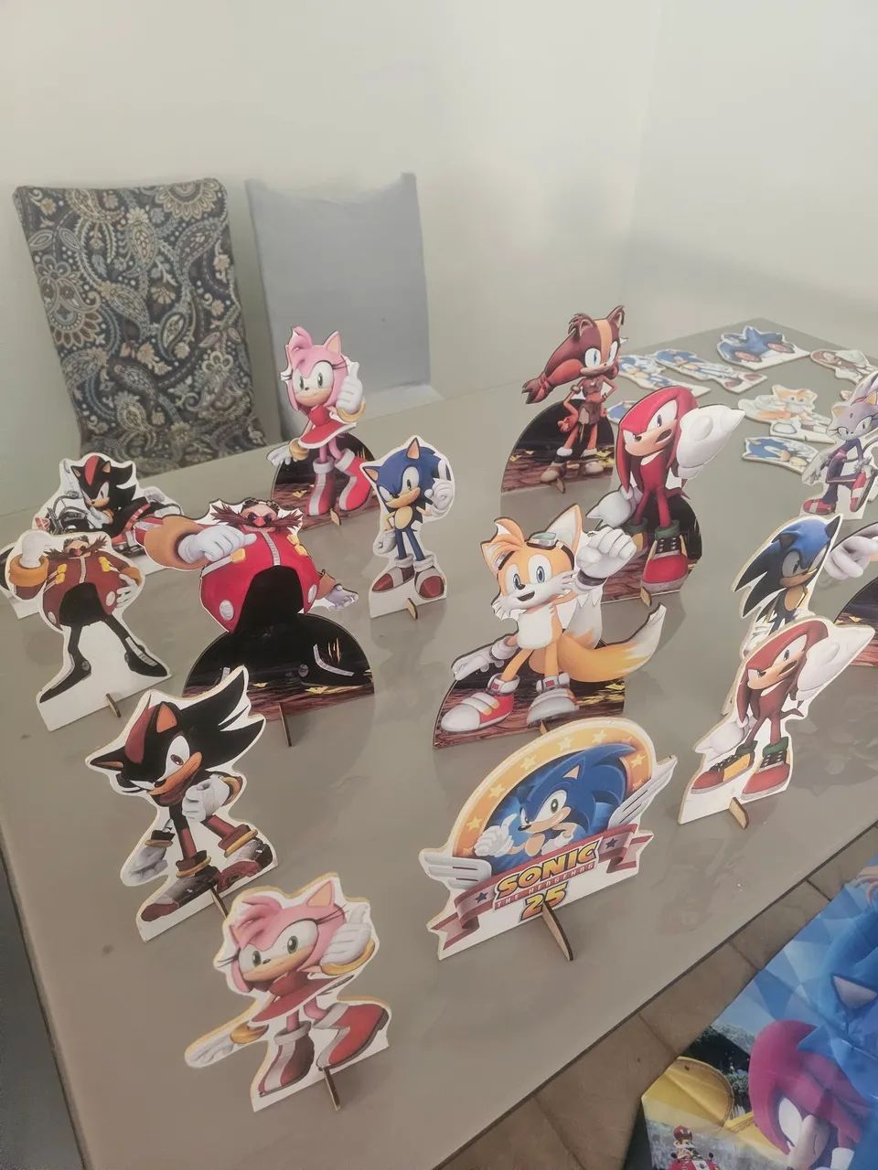 Kit de 25 Toppers Sonic - Festa Sonic