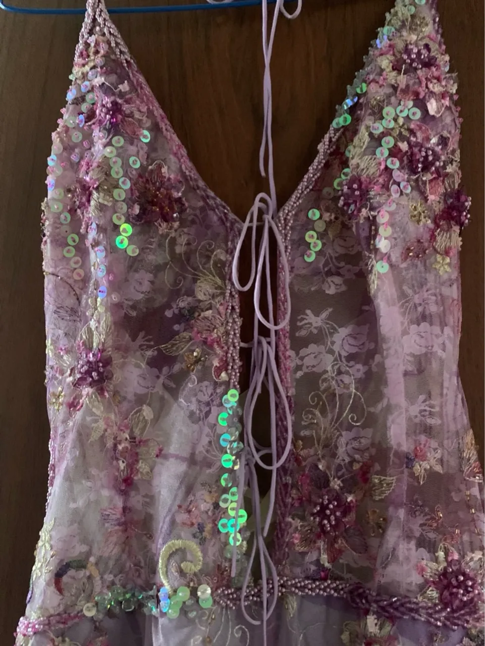 Vestido Longo Renda Bordado Floral