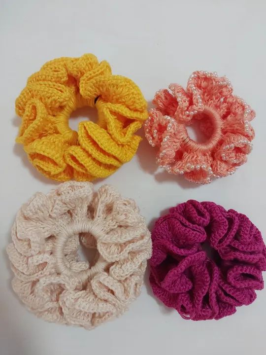 Elásticos de Cabelo Crochê - Cores Vibrantes
