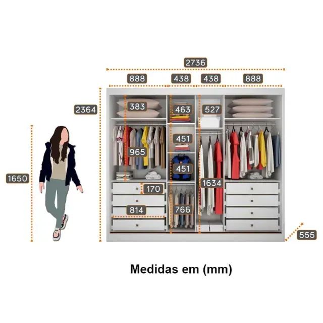 Guarda Roupa Sollo  100% MDF!    Pronta Entrega! - Foto 3