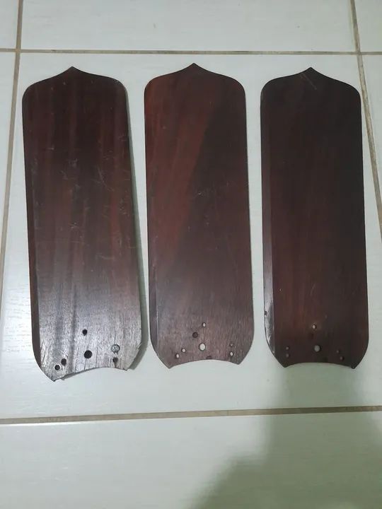 3 Pás de Ventilador de Teto em Madeira