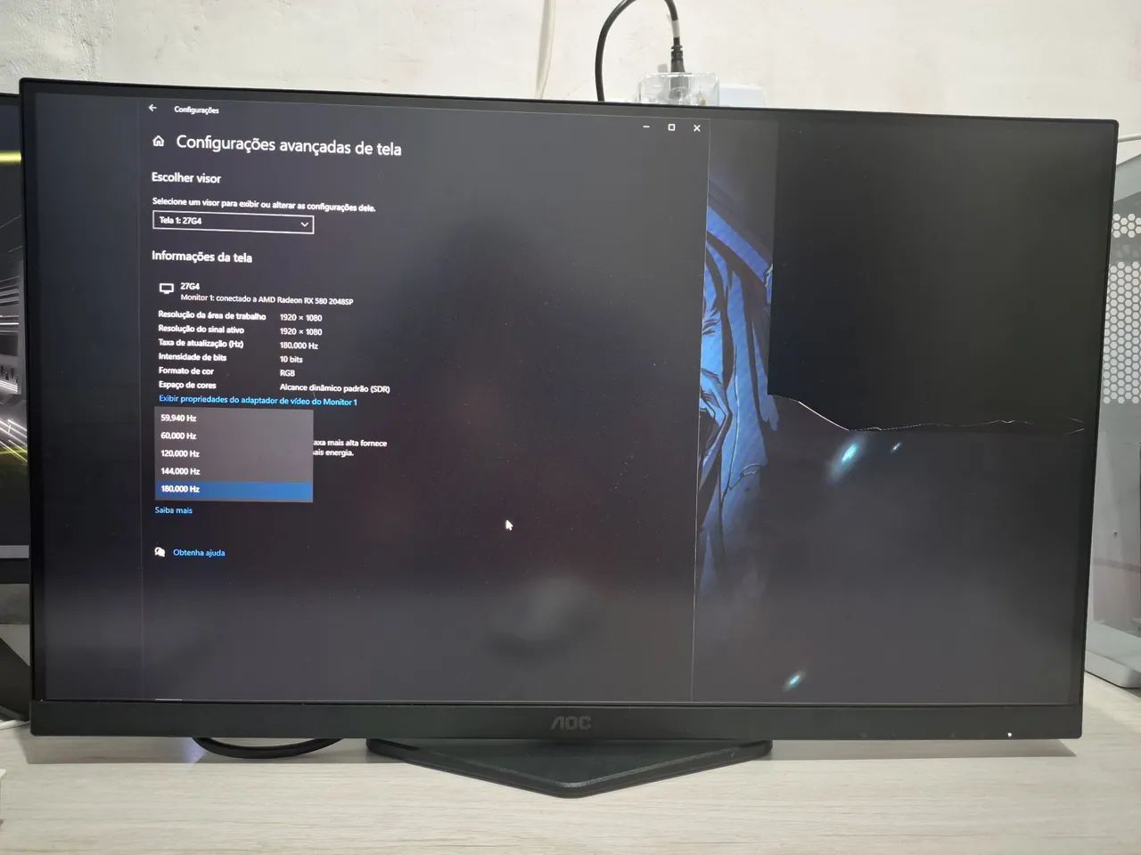 Monitor AOC Gaming 27 G4 (20% quebrado) - Foto 4