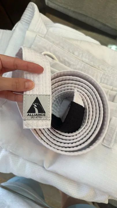 Kimono Jiu Jitsu A1 e faixa infantil Alliance - Foto 6