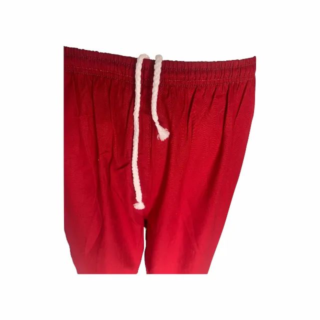 CALÇA BRIM VINHO COM ELÁSTICO E CADARÇO SEM BOLSOS - Foto 3