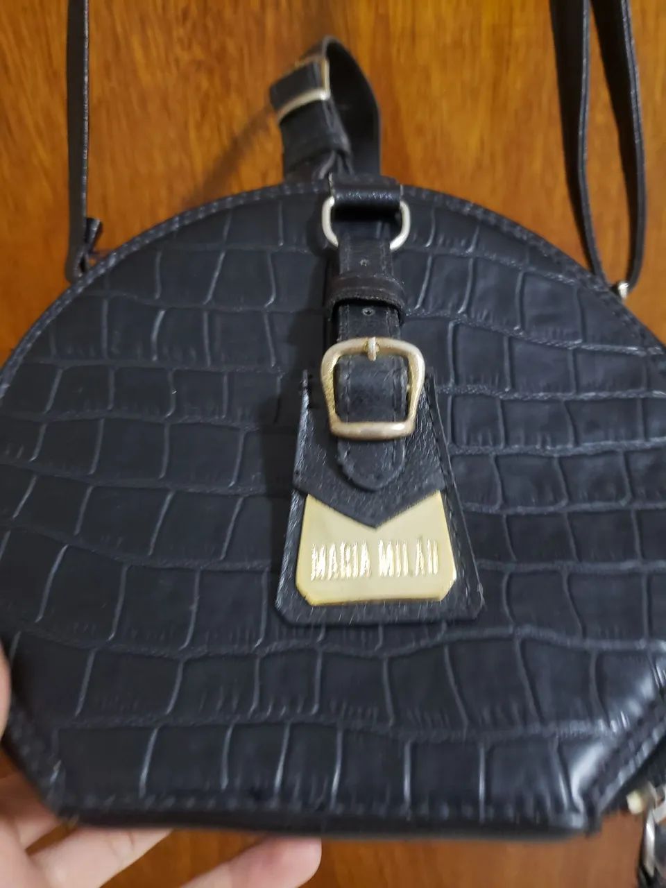 Bolsa de couro Maria Milao Preta - Foto 2