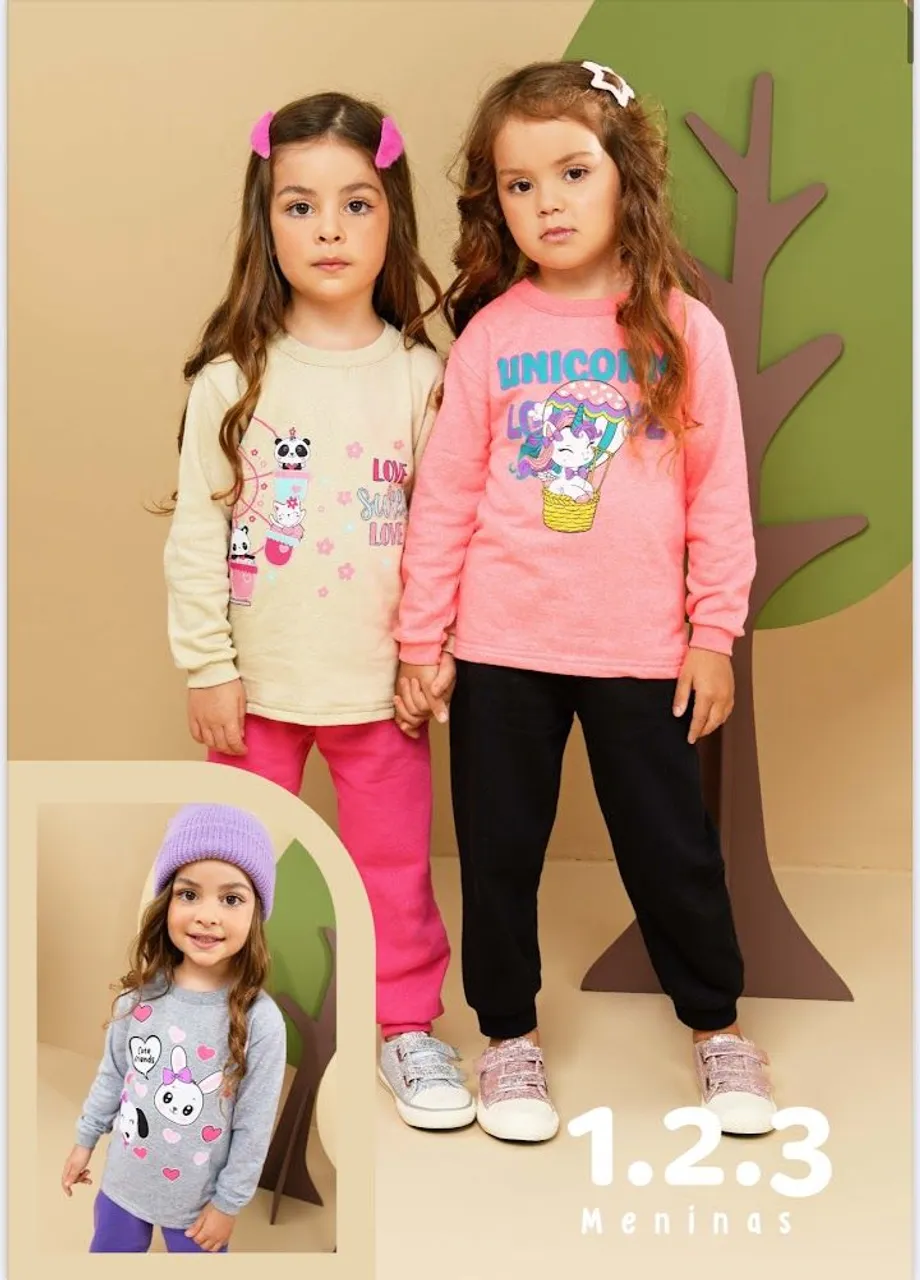 Conjunto moletom Infantil Menina - Lindo e Confortável!