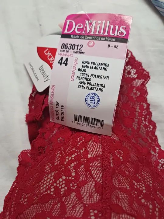 Sutiã de renda vermelho DeMillus - Foto 2