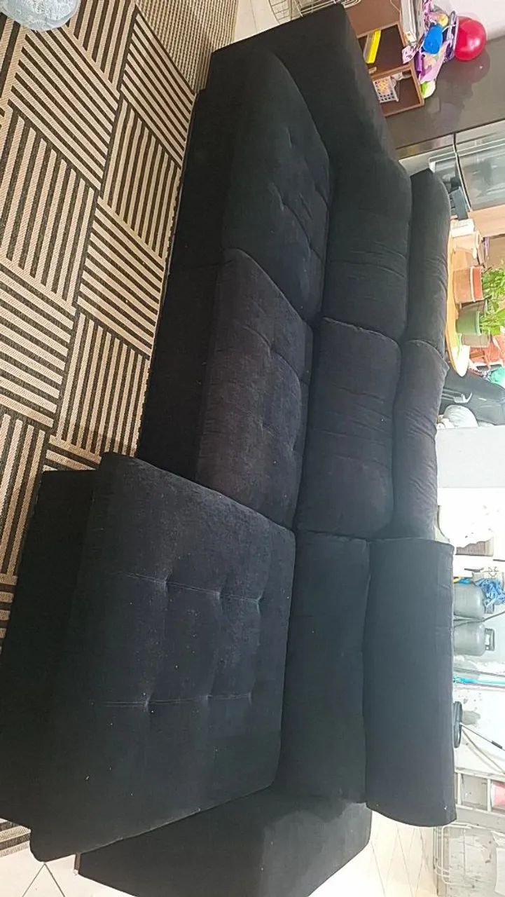 Sofá retrátil 3,20m Preto - Foto 2