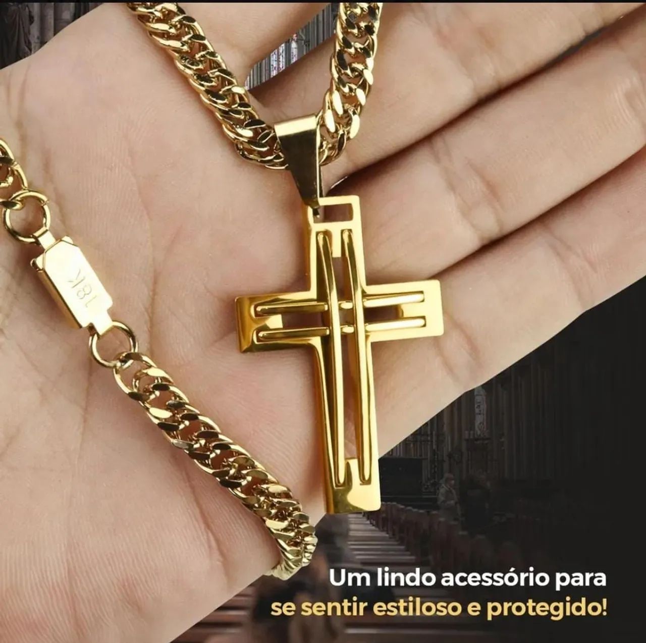 Cordao  corrente moeda antiga jóia cor ouro - com pingente