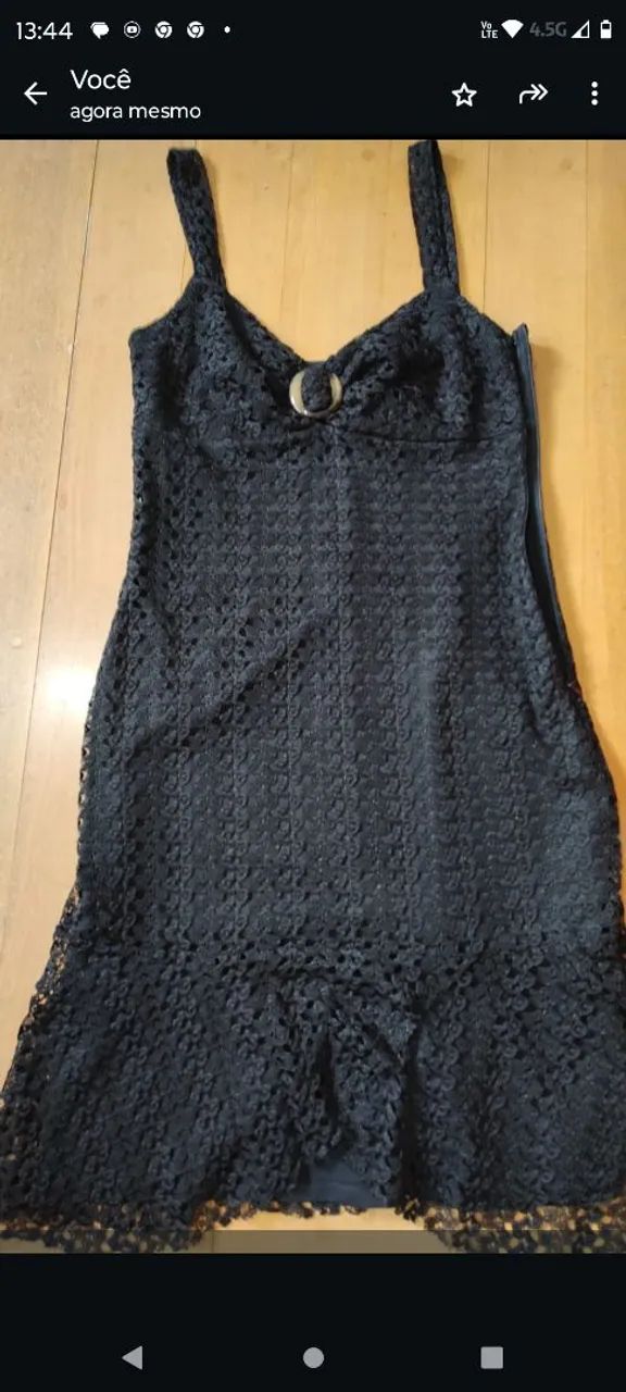 Vestido de renda preto marca Gregory 
