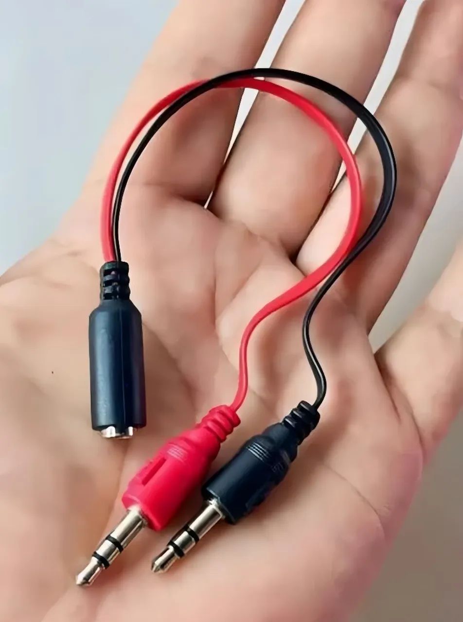 Cabo adaptador Y P3/P2 para fone e microfone  - Foto 3
