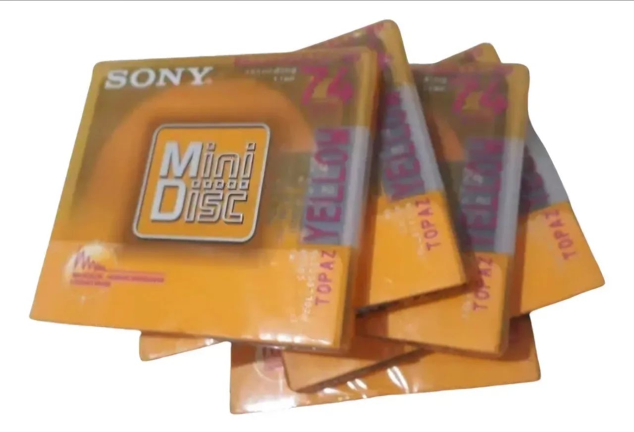 5 MD's MINI DISC SONY YELLOW 74minutos NOVOS LACRADOS :)