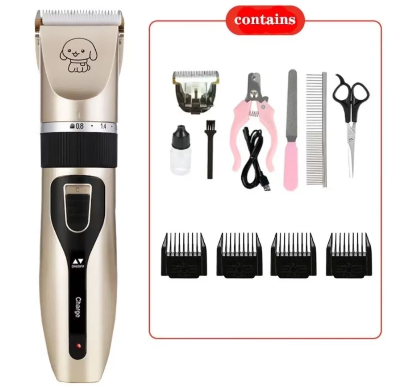 Kit Máquina de Tosar Profissional 11 Peças para Cachorros e Gatos - Foto 4