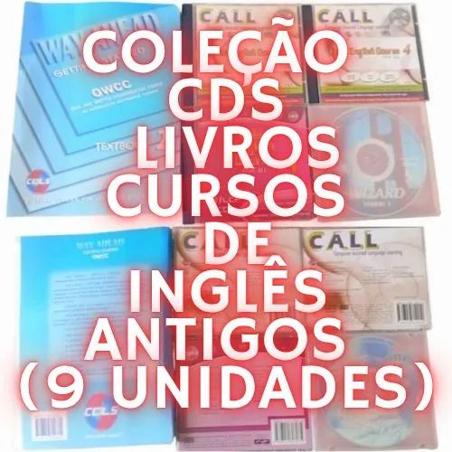 CDs e Livro Curso de Inglês Antigos