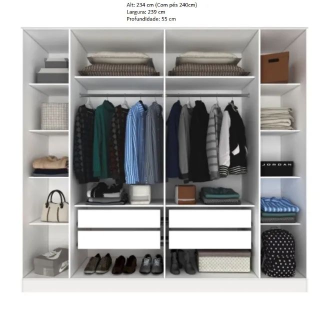 Guarda Roupa 6 Portas 4 Gavetas Novo Varios Modelos - Foto 2