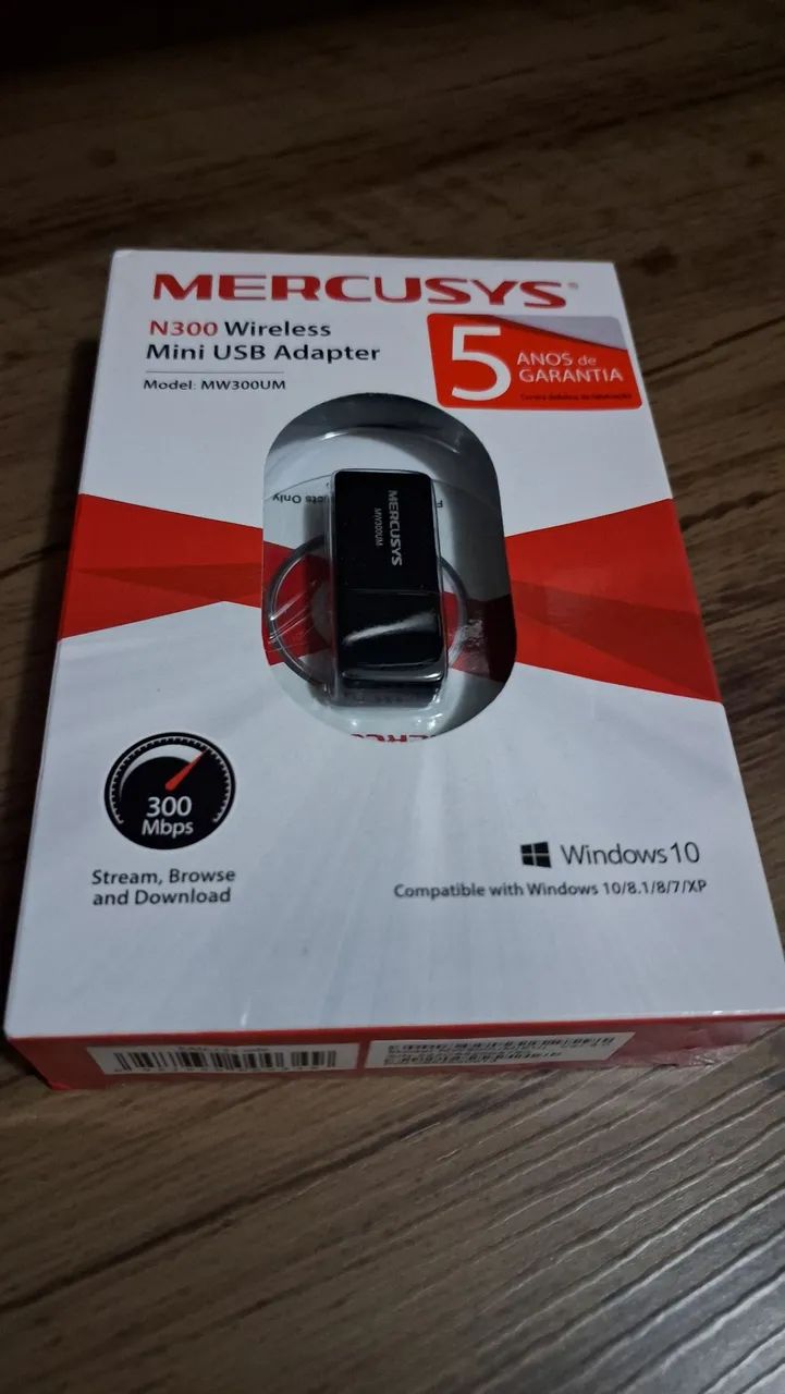 Adaptador USB Wi-Fi Mercusys MW300UM N300