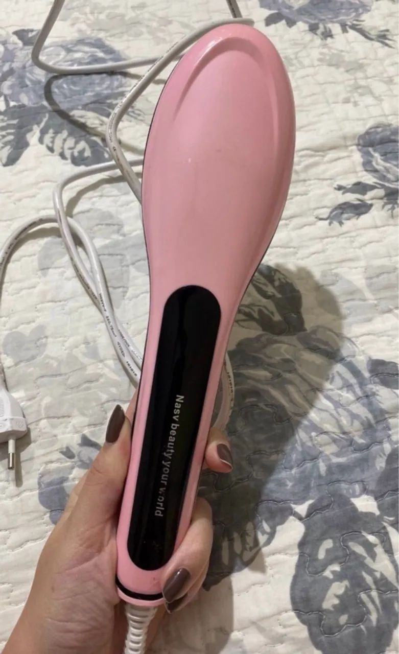 Escova Alisadora de Cabelo Rosa - Foto 3