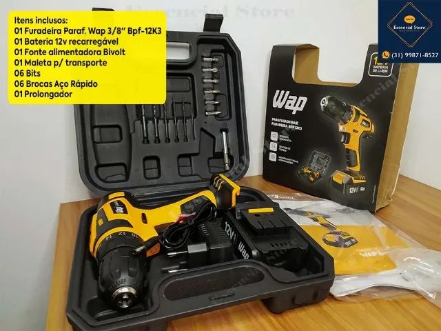 Parafusadeira Furadeira Wap A Bateria 12V Li-ion Bpf12K3 - Nova! - Foto 2