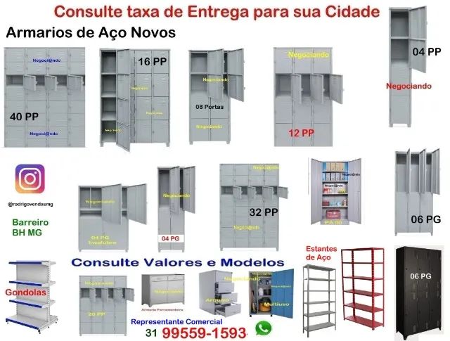 Armários Estante de Aço Roupeiro Escaninho Preto Industria Vestiário Roupeiros Guarda Volu - Foto 3