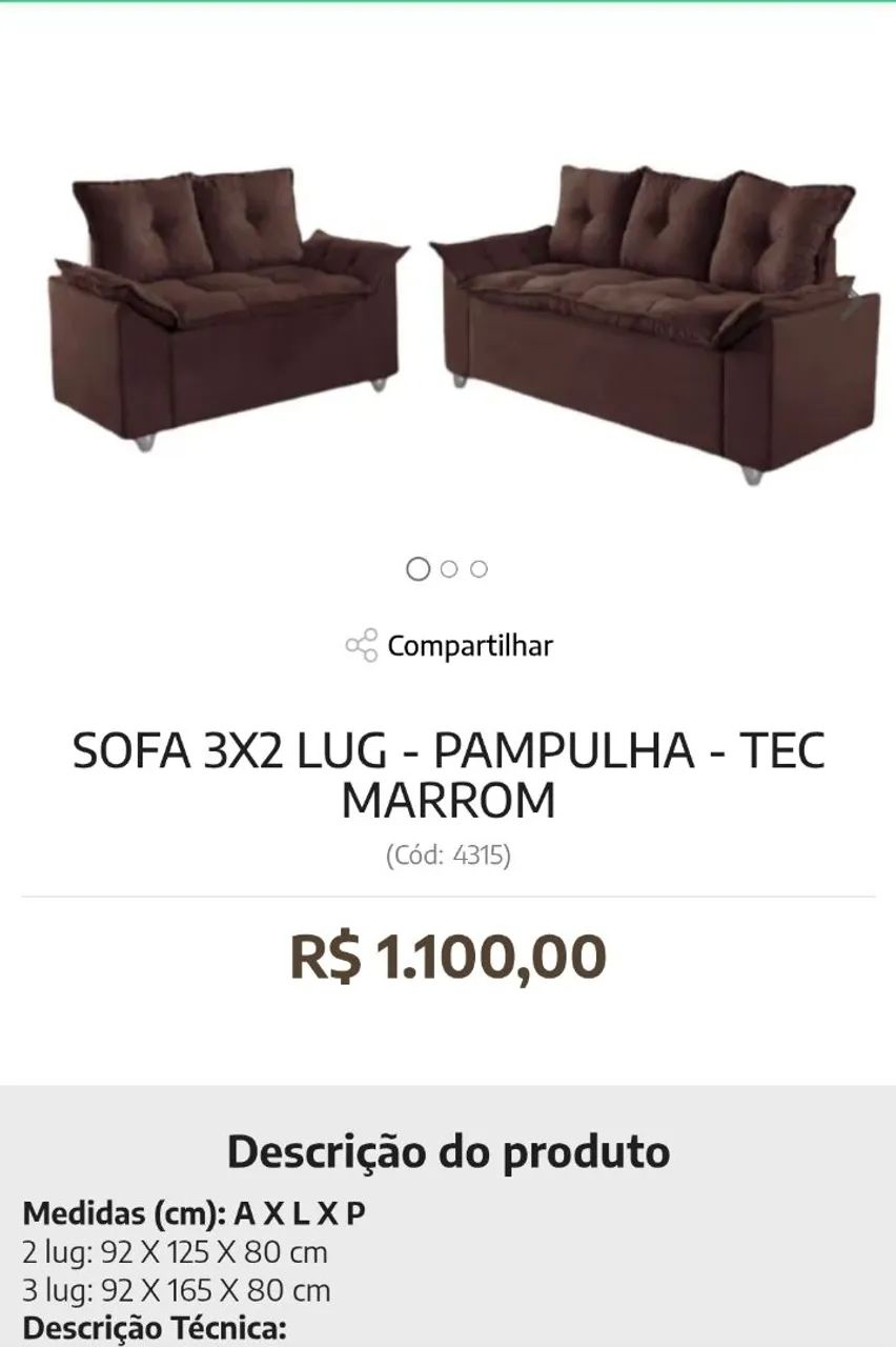 Sofá 2 e 3 Lugares, Linha Premium - Foto 2