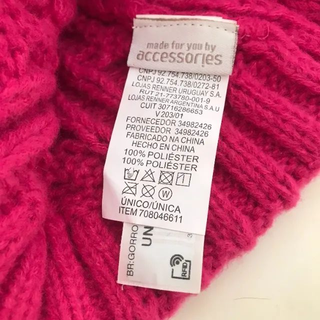 Gorro Em Tricot Rosa Happy Da Marca Accessories - Foto 5