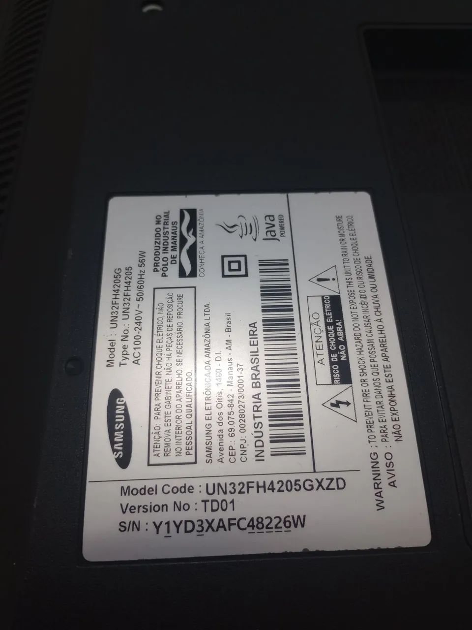 Tv Samsung 32" com defeito ( para retirada de peças) - Foto 2