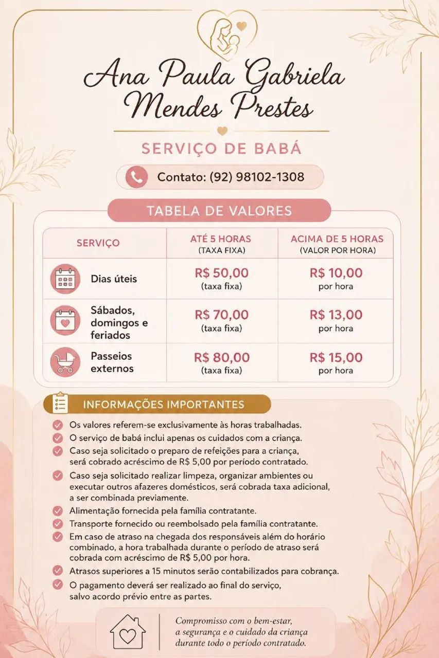 Serviço de babá 