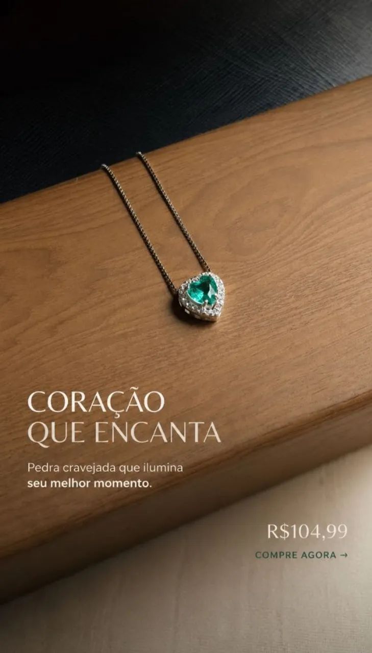 Colar Coração Cravejado Prata 925