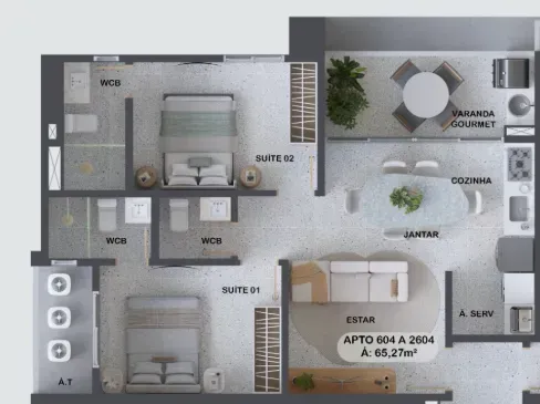 PLANTA 65m²