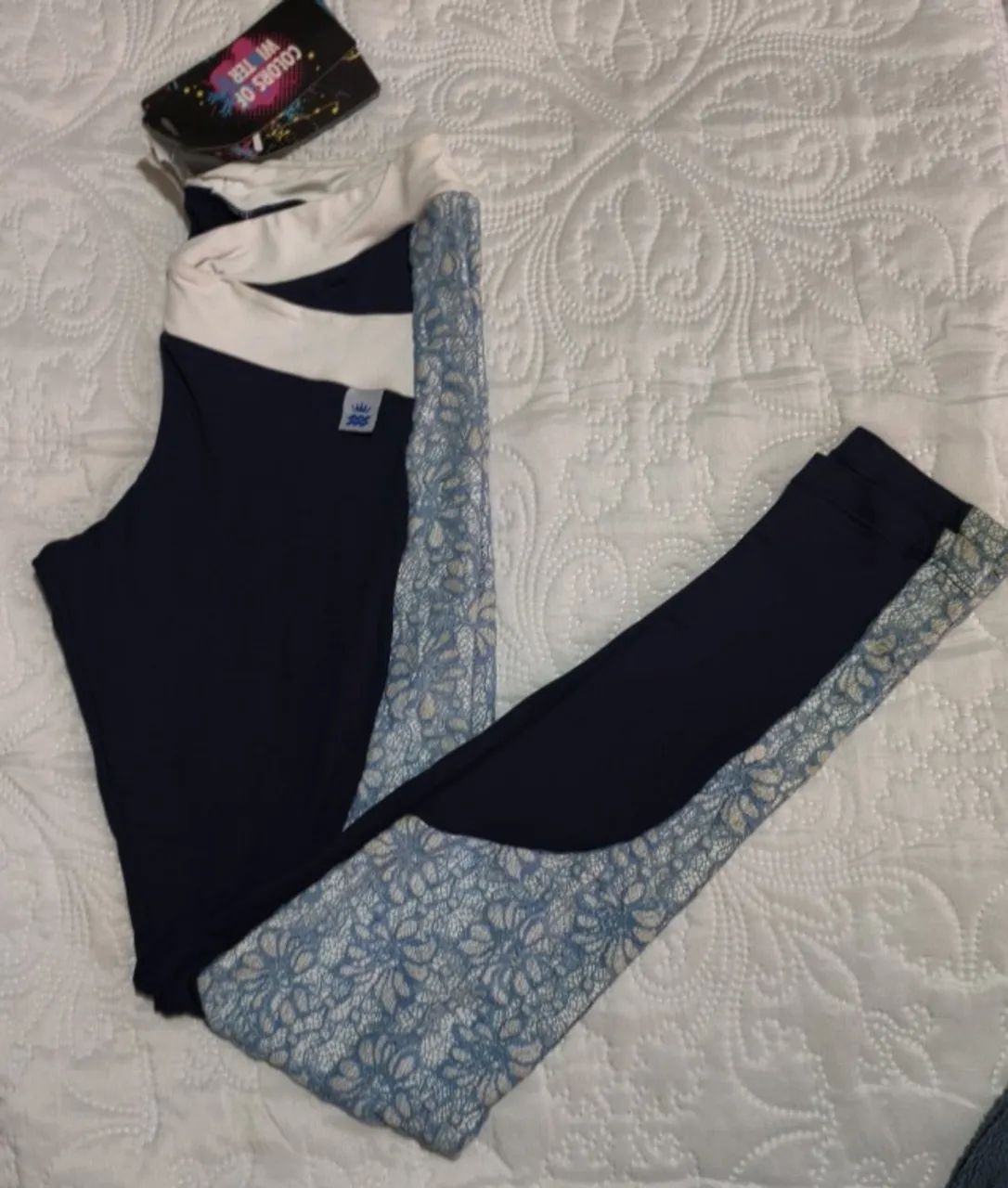 Calça Leg Legging Hipkini Nova Sem Uso Azul Escuro - Foto 2