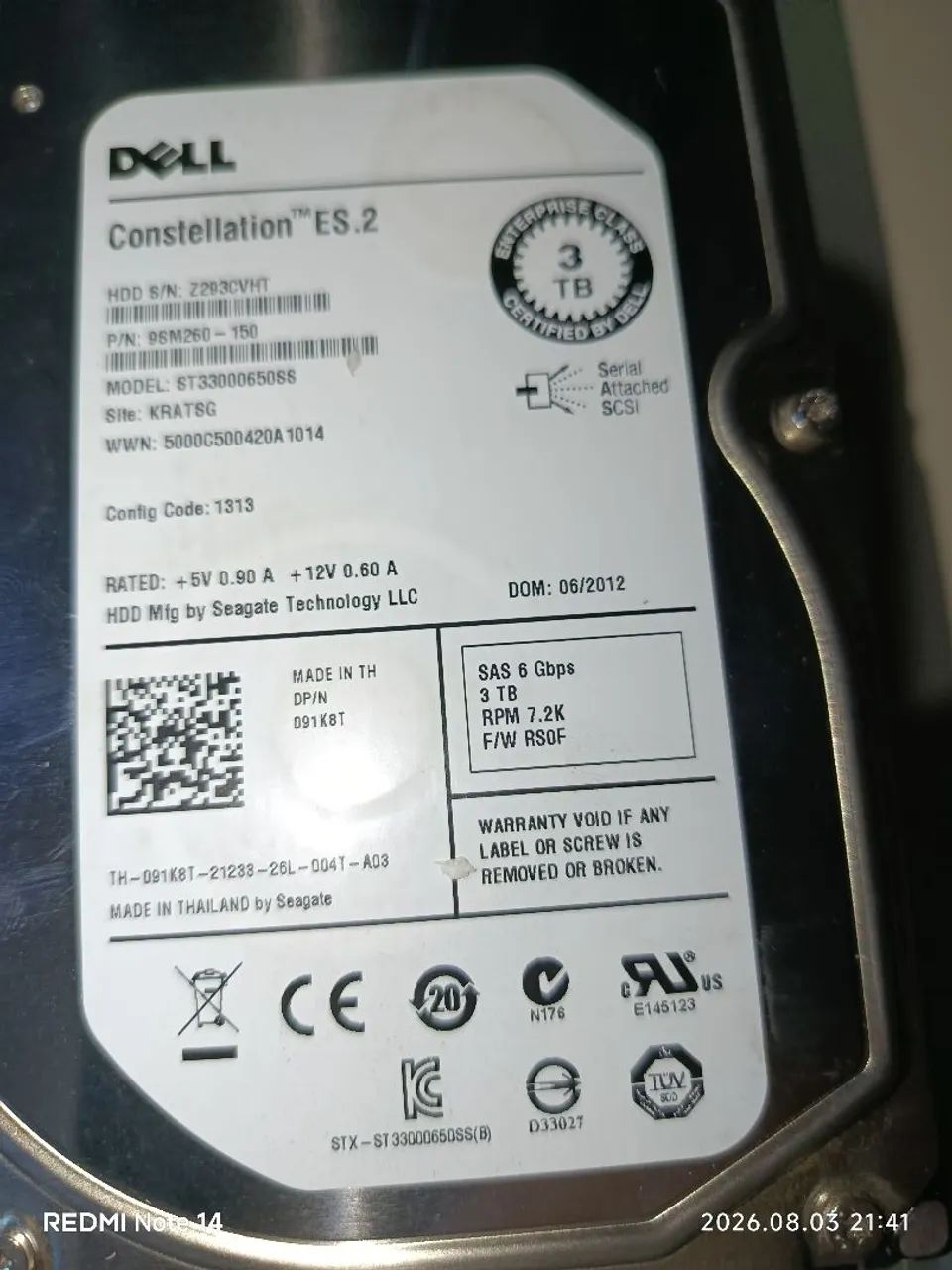HD 3TB DELL SERVIDOR E PC COMUM  - Foto 3