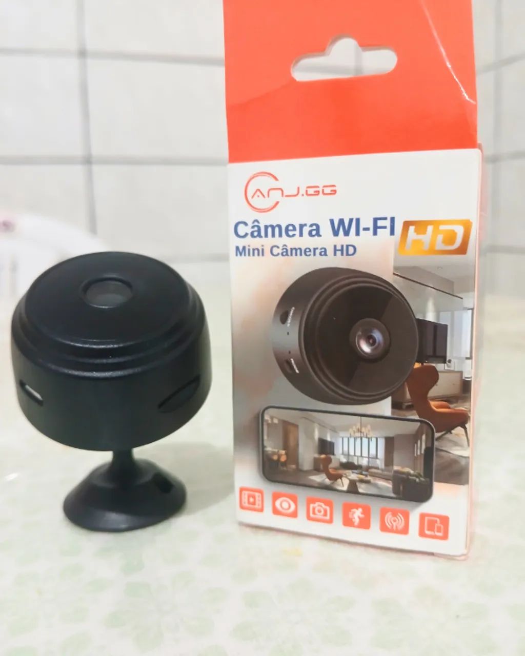 ? Mini Câmera Espiã WiFi com Visão Noturna e Sensor - Foto 5