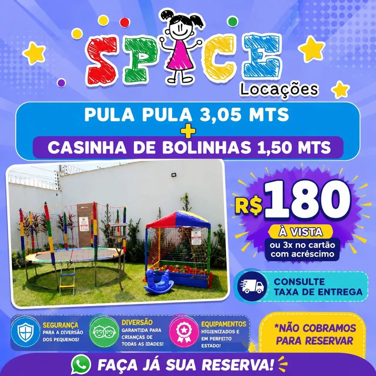 Aluguel Pula pula e piscina 24h $180 - Foto 3