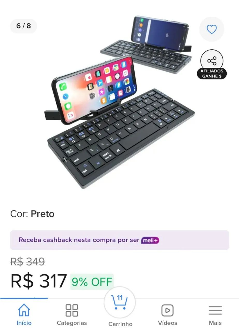 Mini Teclado Dobravel Vx Case Original c/ nota e garantia429414485014630404