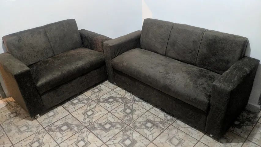 Sofá 2 e 3 assentos Suede macio D33 De alta qualidade Confortável Promoção - Foto 6