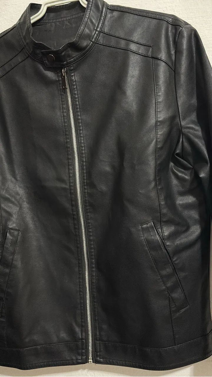 Jaqueta couro PU masculina  - Foto 3