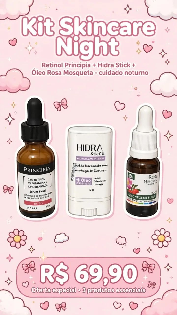 KIT SKINCARE NIGHT - ROTINA NOTURNA COMPLETA