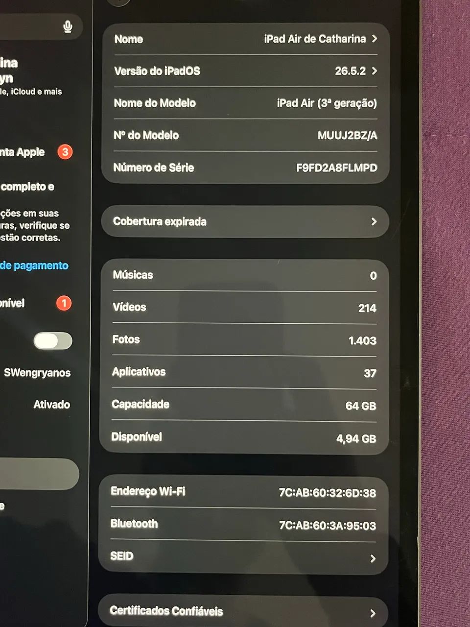  iPad Air 3ª geração 64GB + Apple Pencil - Foto 2
