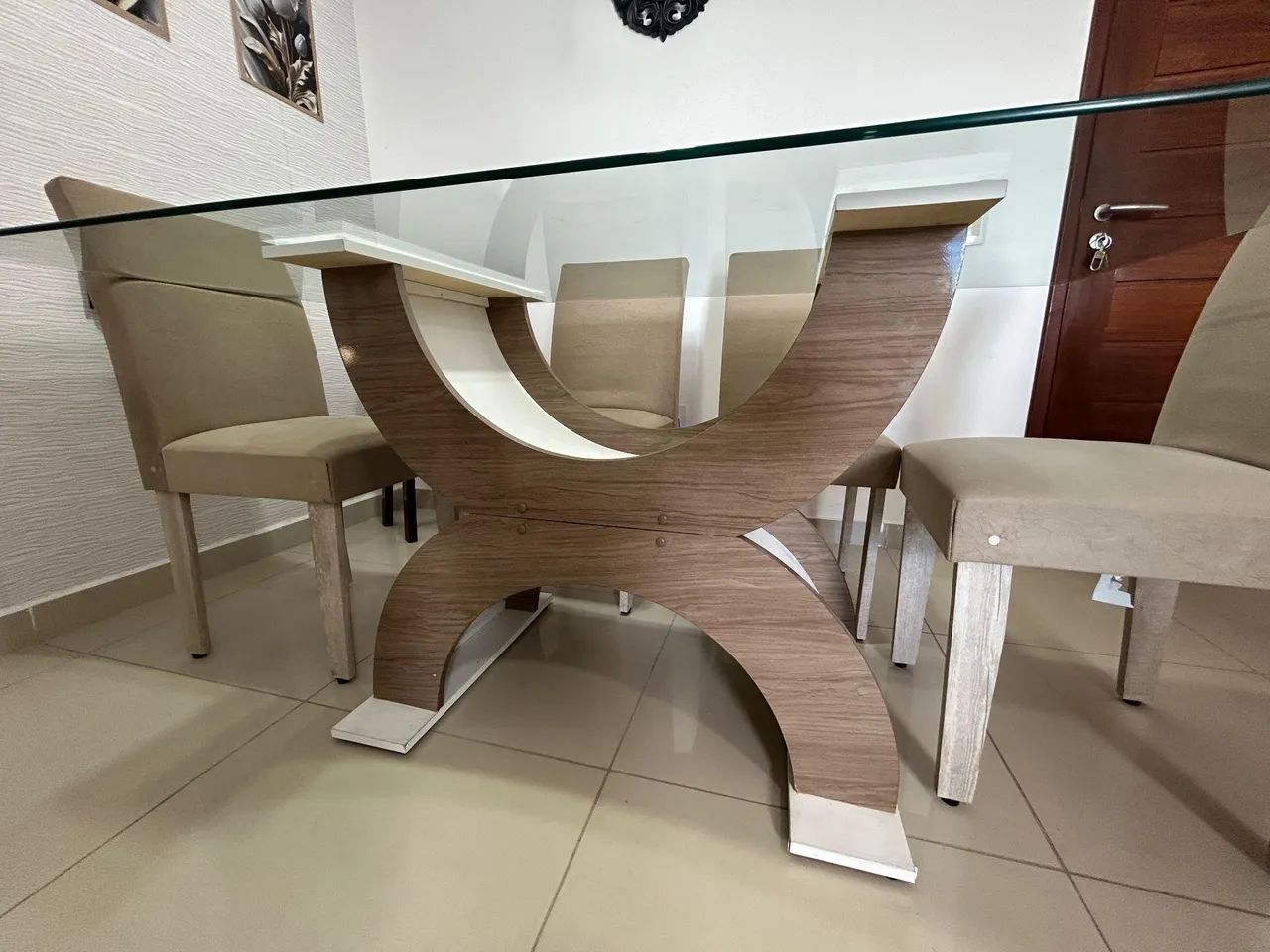 Mesa de vidro completa de vidro de 6 lugares - Foto 3