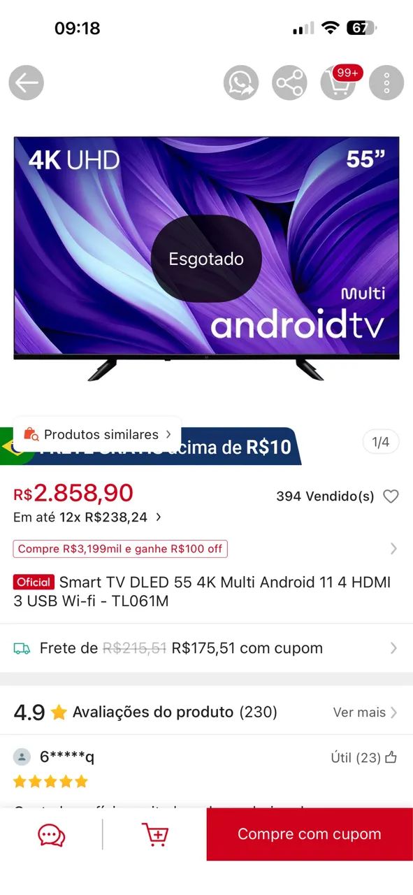 TV SMART 55 POLEGADAS 4K NA GARANTIA  - Foto 4