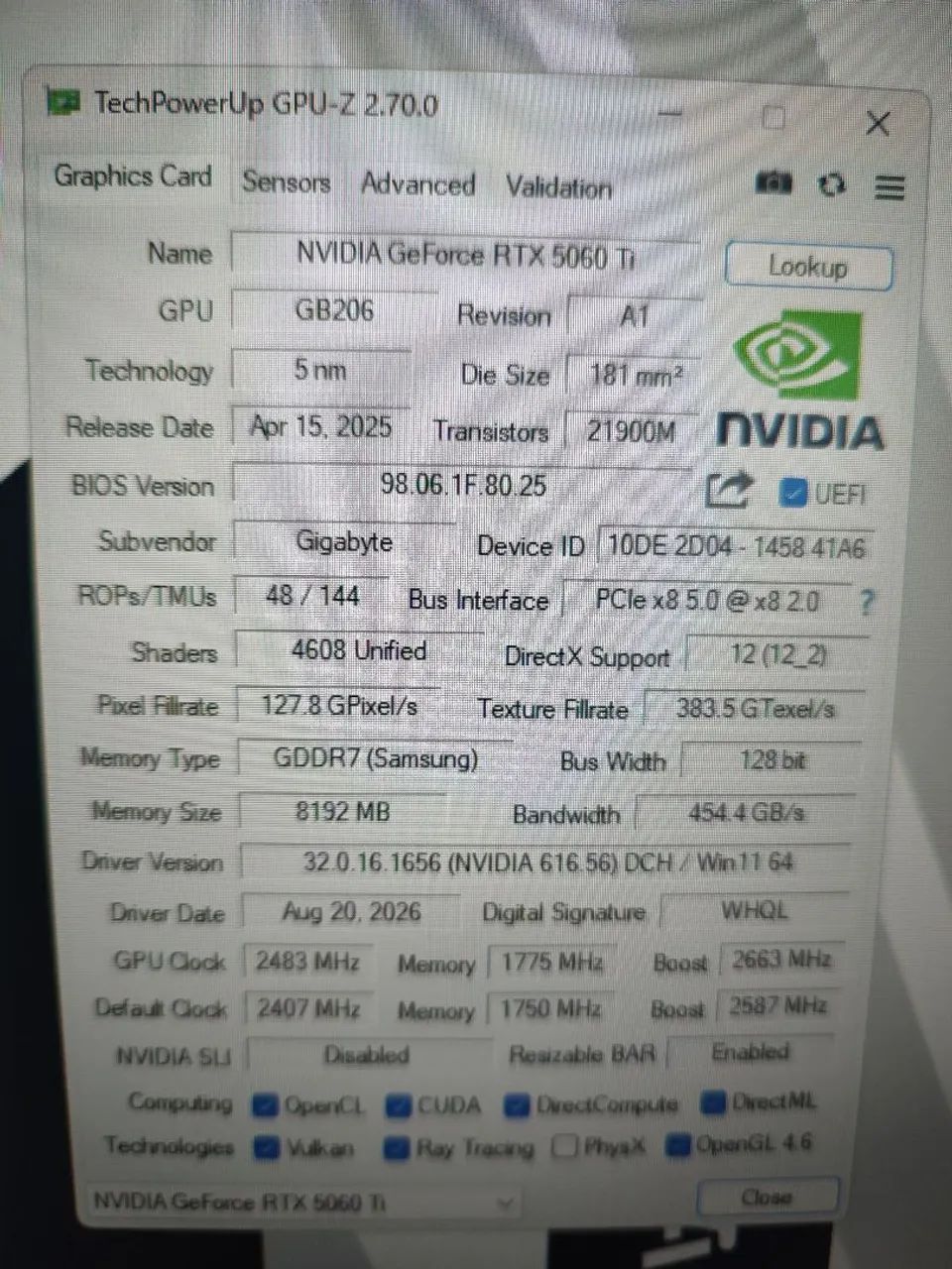 RTX 5060 TI 8GB Gigabyte Windforce 2X - Foto 2