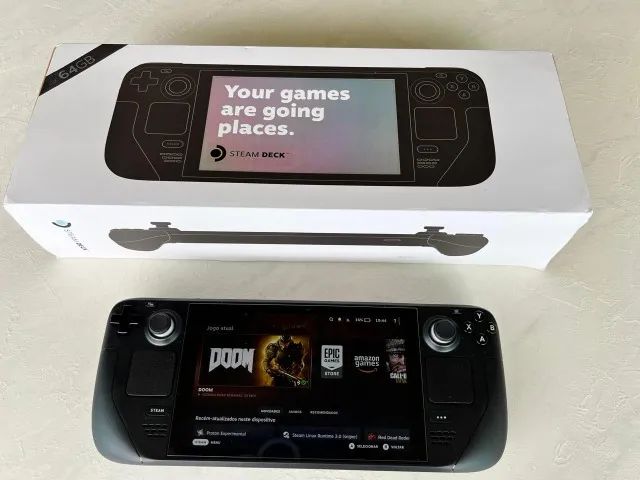 Valve Steam Deck LCD 64GB +512GB SDカード Console Valve Steam Deck 64GB + cartão SD card de 512GB - Consoles