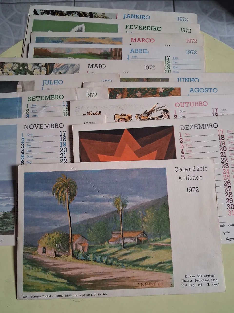 Calendário Artístico 1972