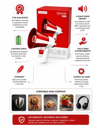 Megafone Profissional Tomate com gravação de alta definição - Foto 2
