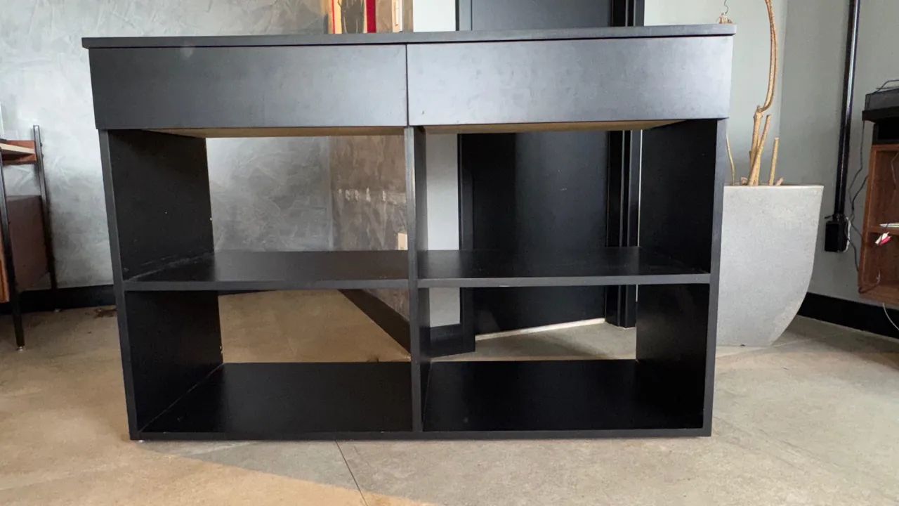 MÓVEL PRETO MULTIUSO / APARADOR DE VINIL E BAR - Foto 4